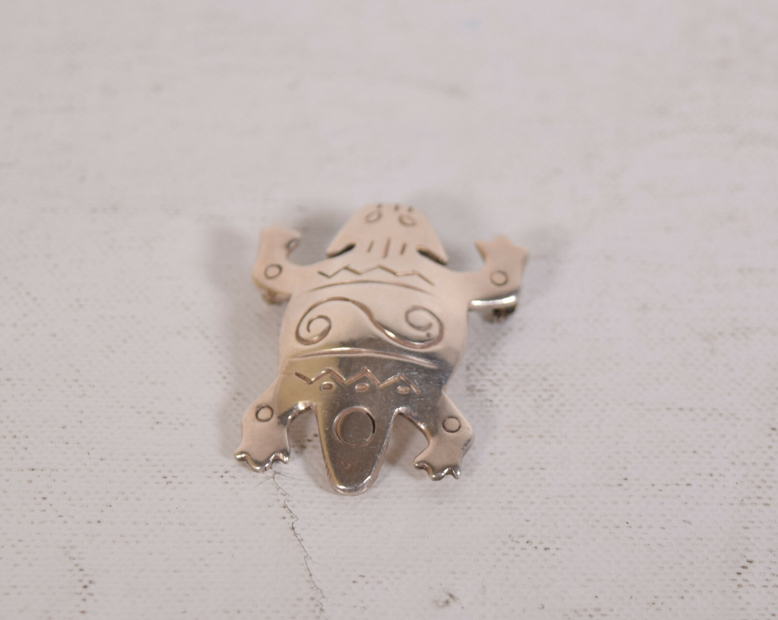 Vintage Sterling Silver Artist Signed Forbes Turtle Pin Brooch Thick Heavy