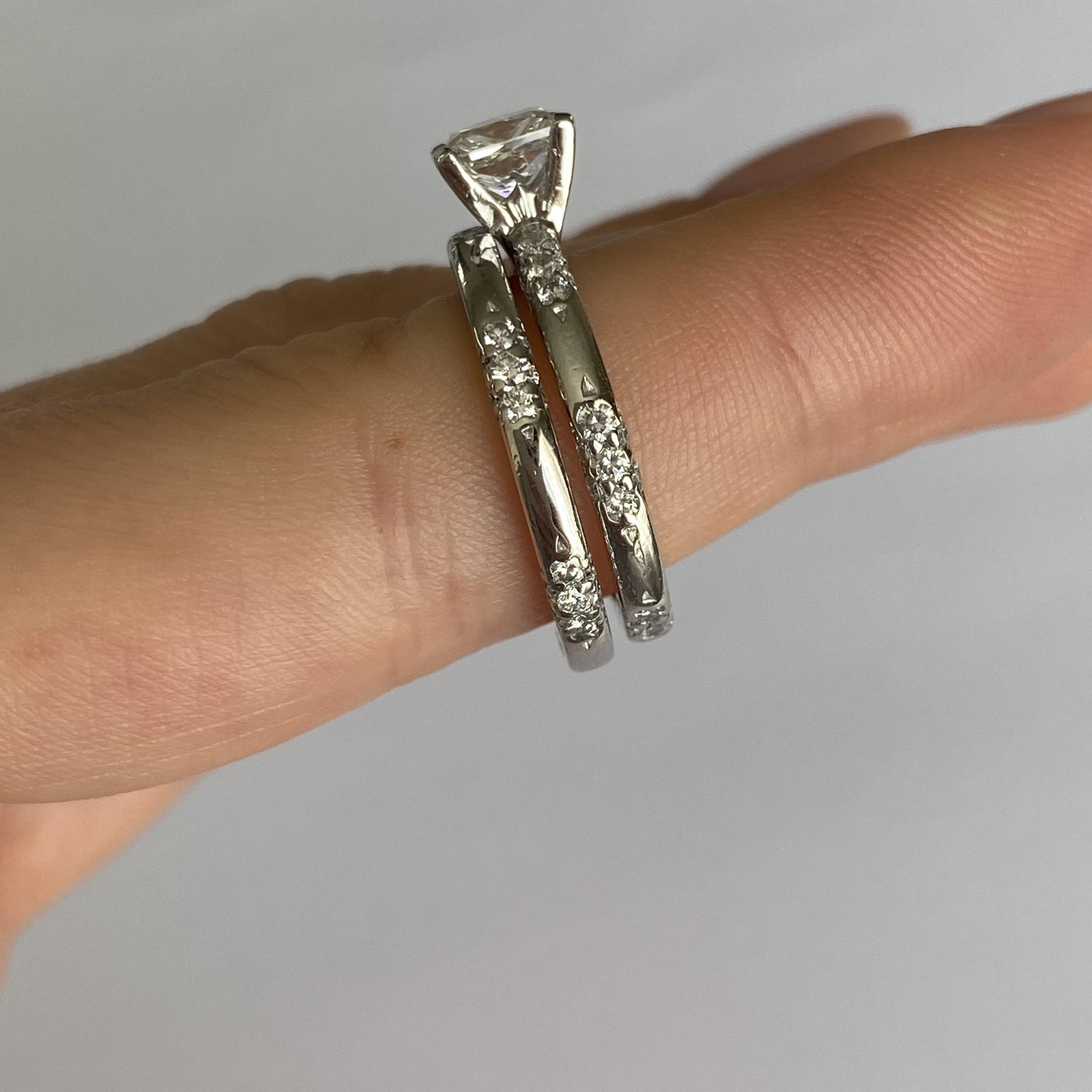 Michael Barin in Platinum Diamond Ring Set 12G GIA SI2