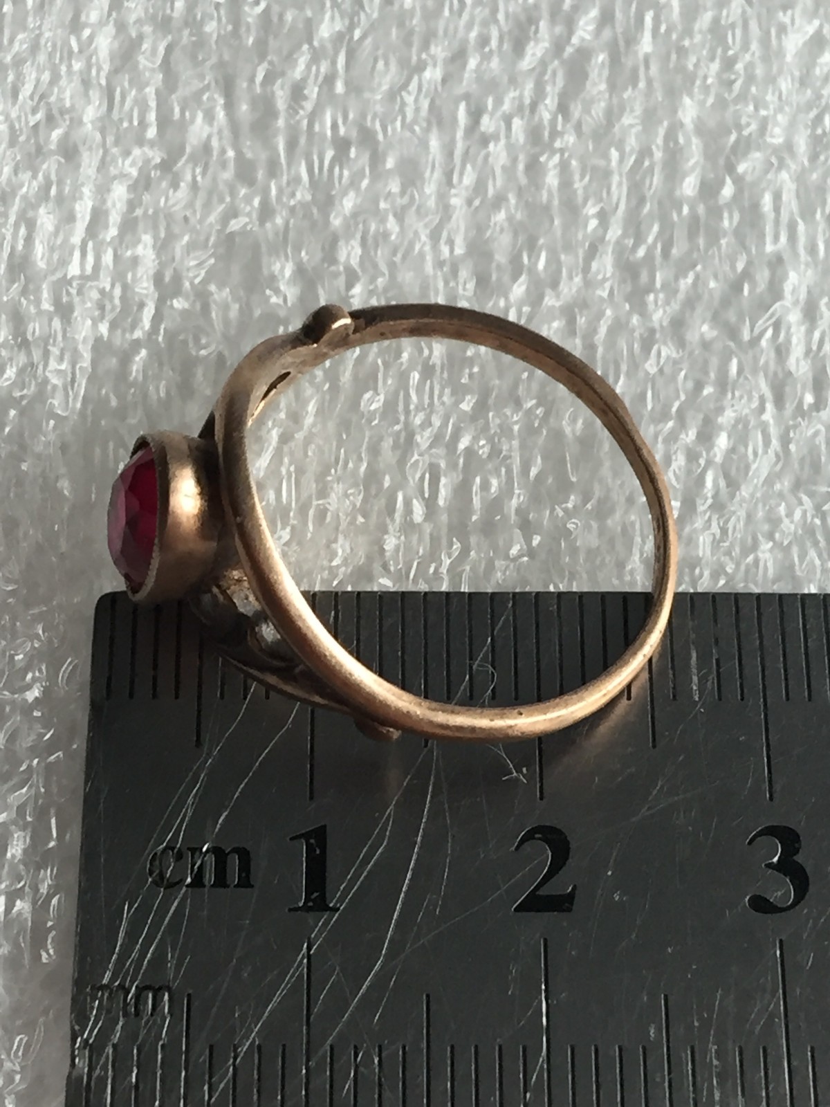Rings silver 875 red tourmaline lab Russian Soviet Silver vintage USSR old