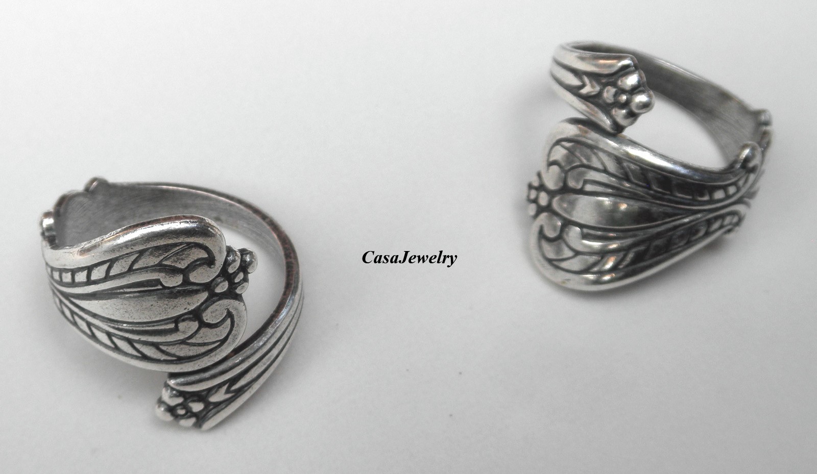 #4223 ANTIQUED STERLING SILVER PLATED ADJUSTABLE SPOON RING