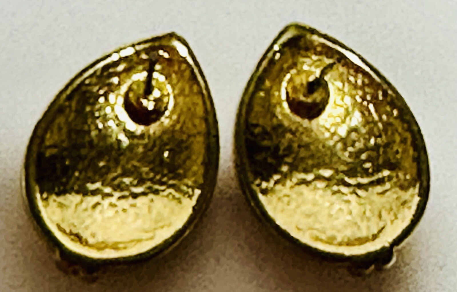 Gold Tone And Yellow Enamel Oval Earrings 1inch.