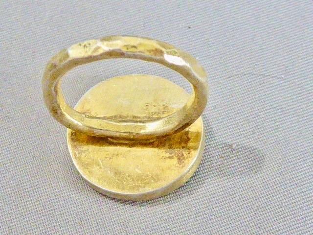 VINTAGE CUSTOM STERLING SILVER 925 GOLD TONE DOUBLE FACE COIN RING SIZE 4.25