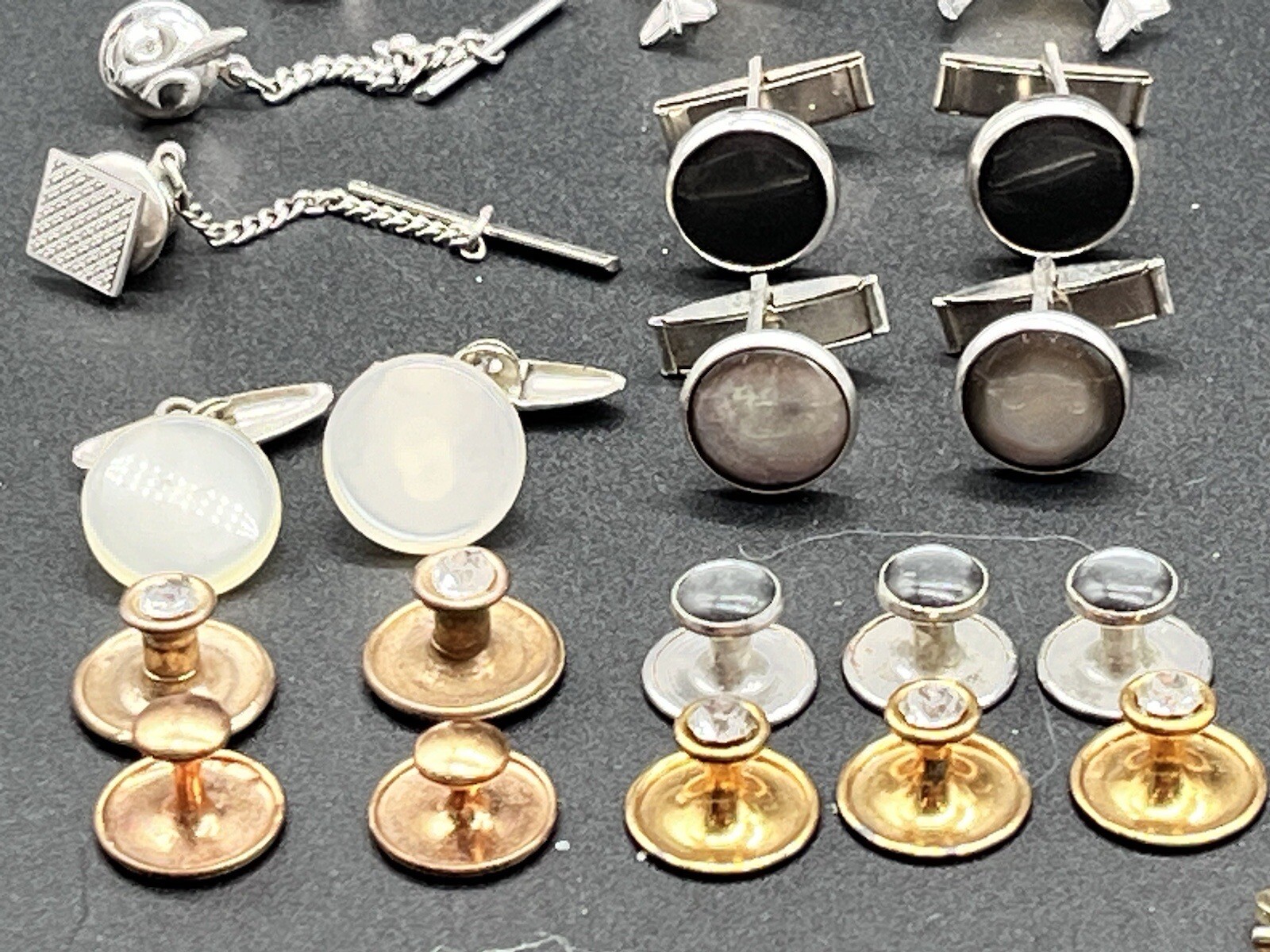 45+ Lot Vintage Cufflinks Tie Bars Tac MORE Swank Hickok Shields Sarah Coventry+