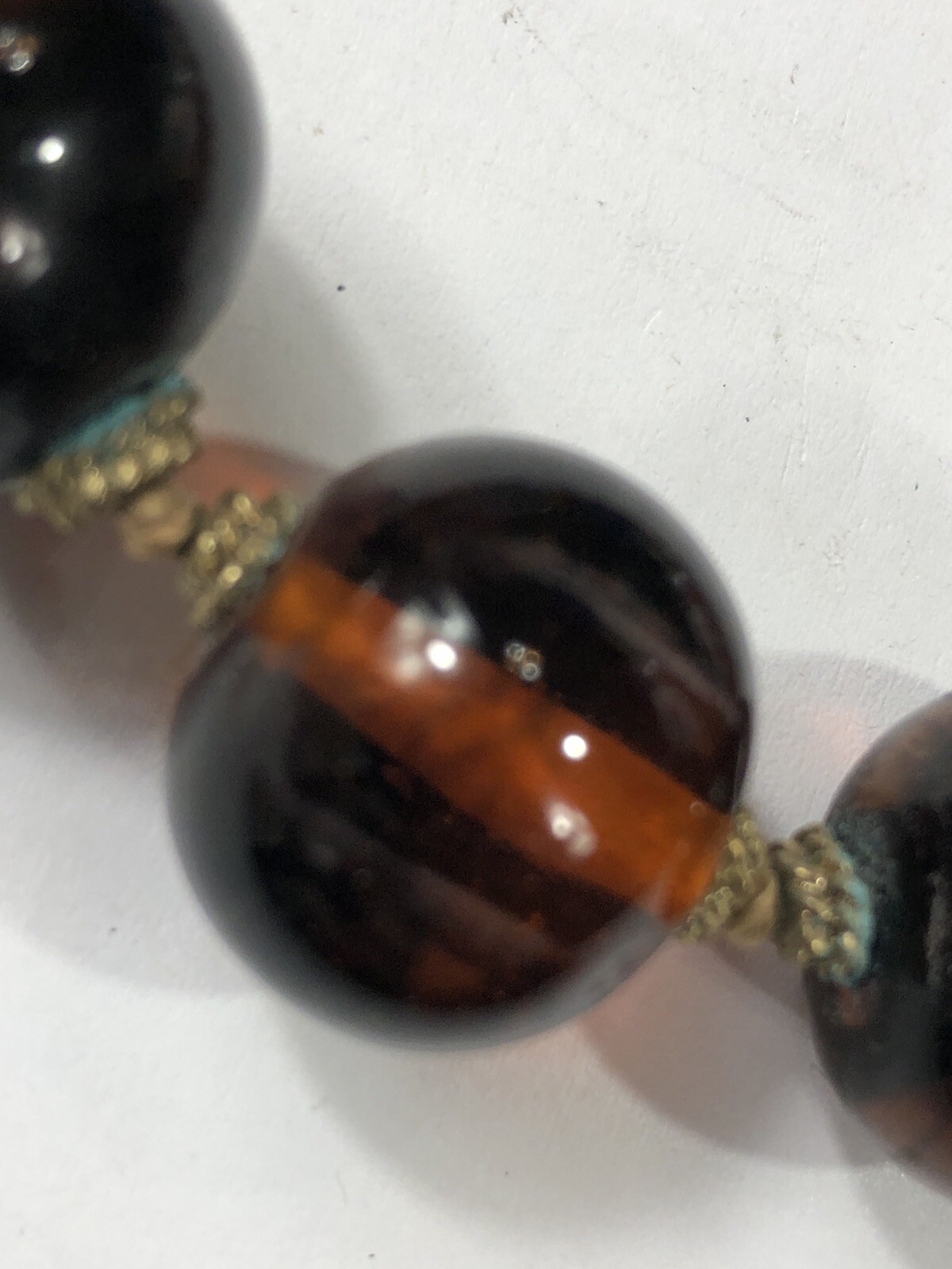 Liz Claiborne Necklace Choker Beaded Faux Amber 15 in to 17 in Length – Vintage