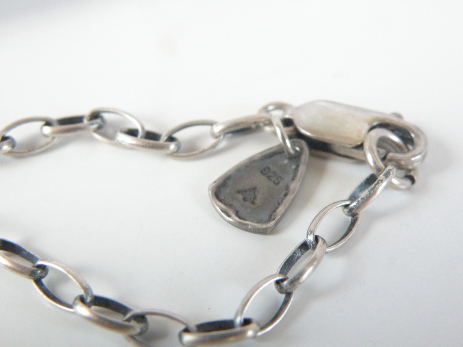 Silpada Sterling Silver 925 Rustic Boho Abalone Rolo Chain Link Necklace