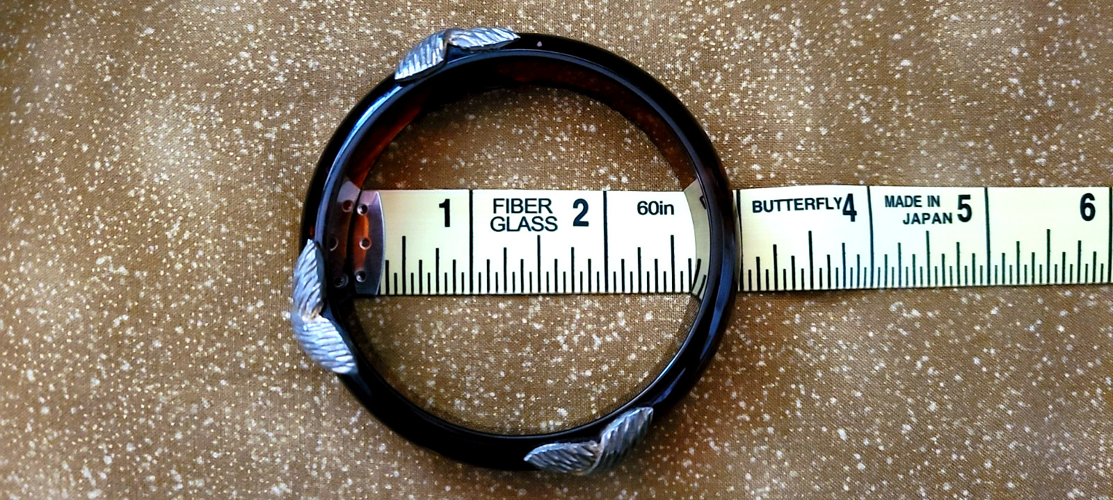 Napier Vintage Brown Lucite Bangle With Gold Tone X’s