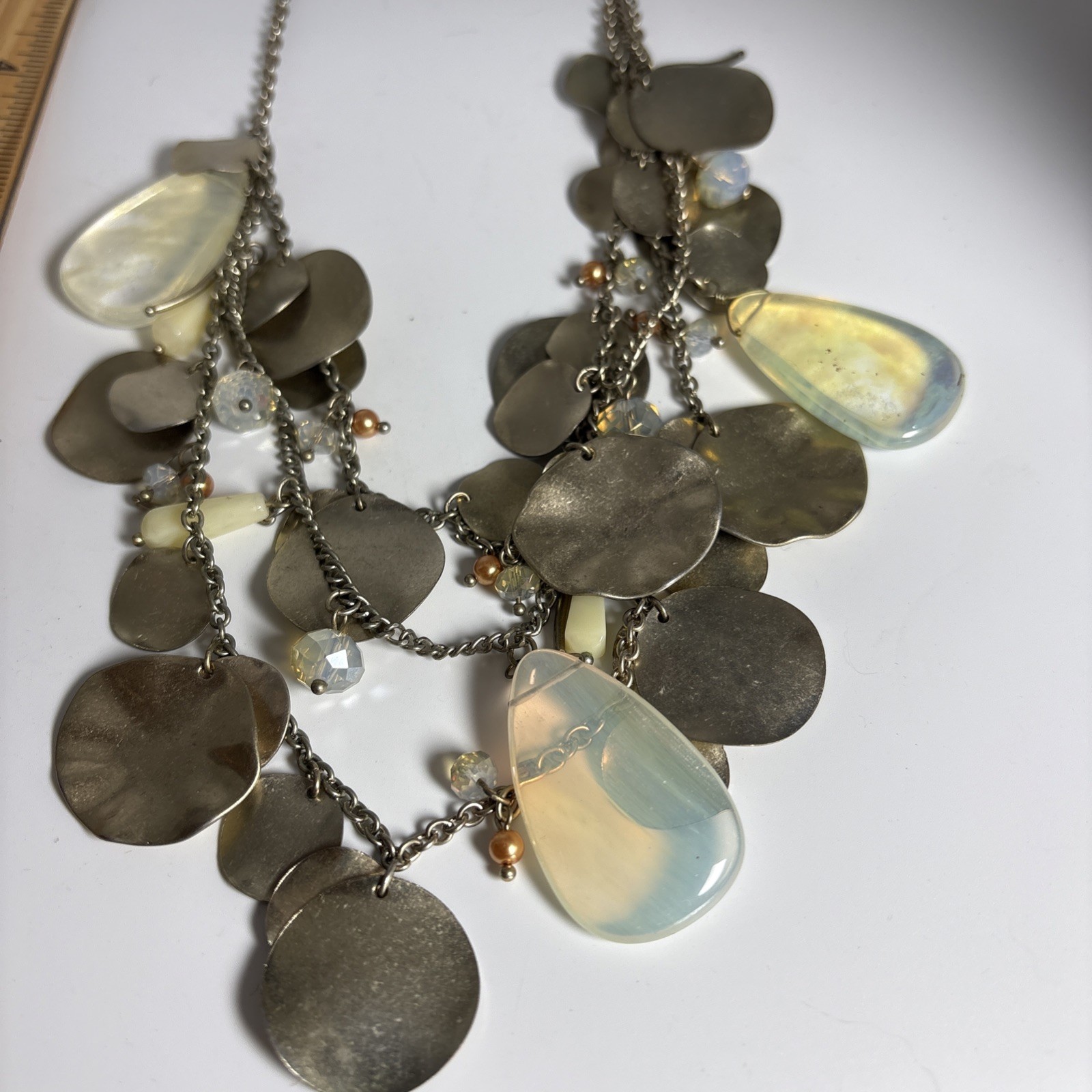Vintage Coldwater Creek Necklace Metal And Beads