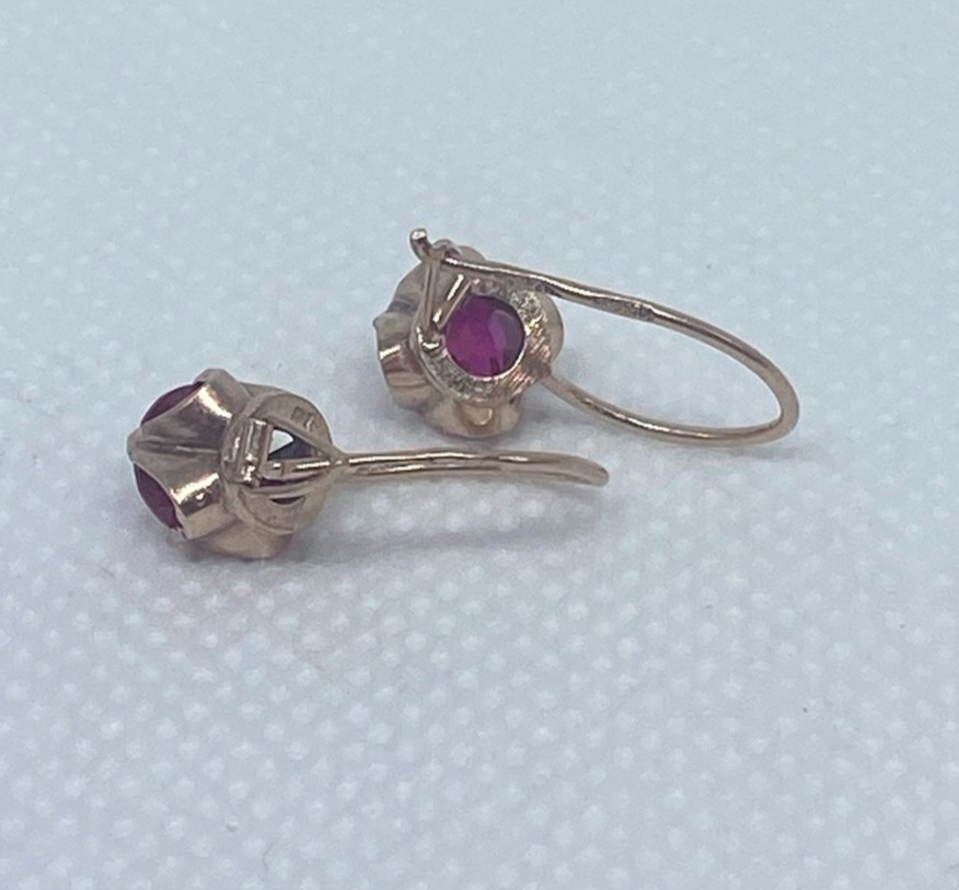 Vintage earrings from the Soviet Union, 70s, 875 silver, USSR.Weight 1.89 g