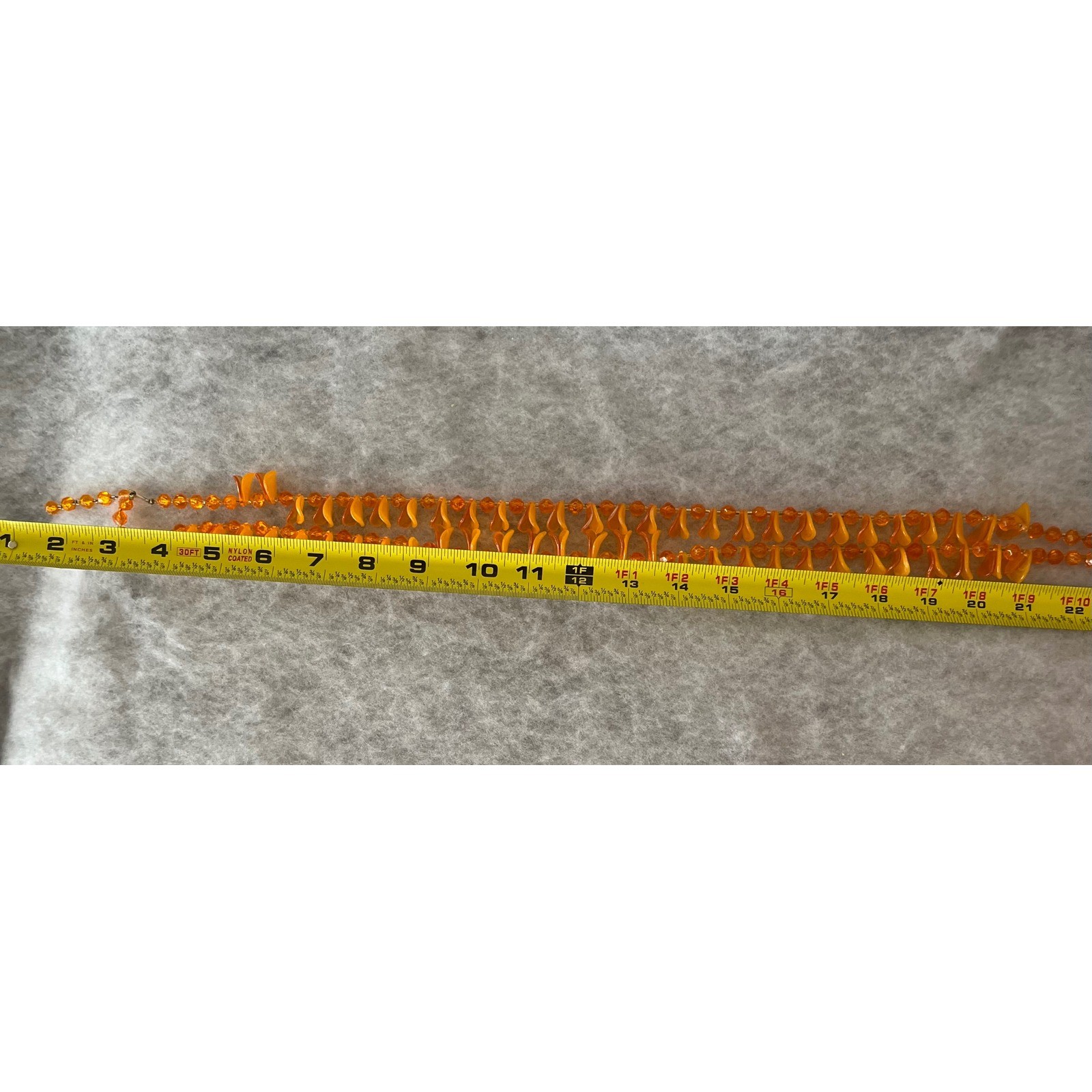 Vintage Amber Color Bead Necklace Costume Jewelry Double Strand 20 Inches