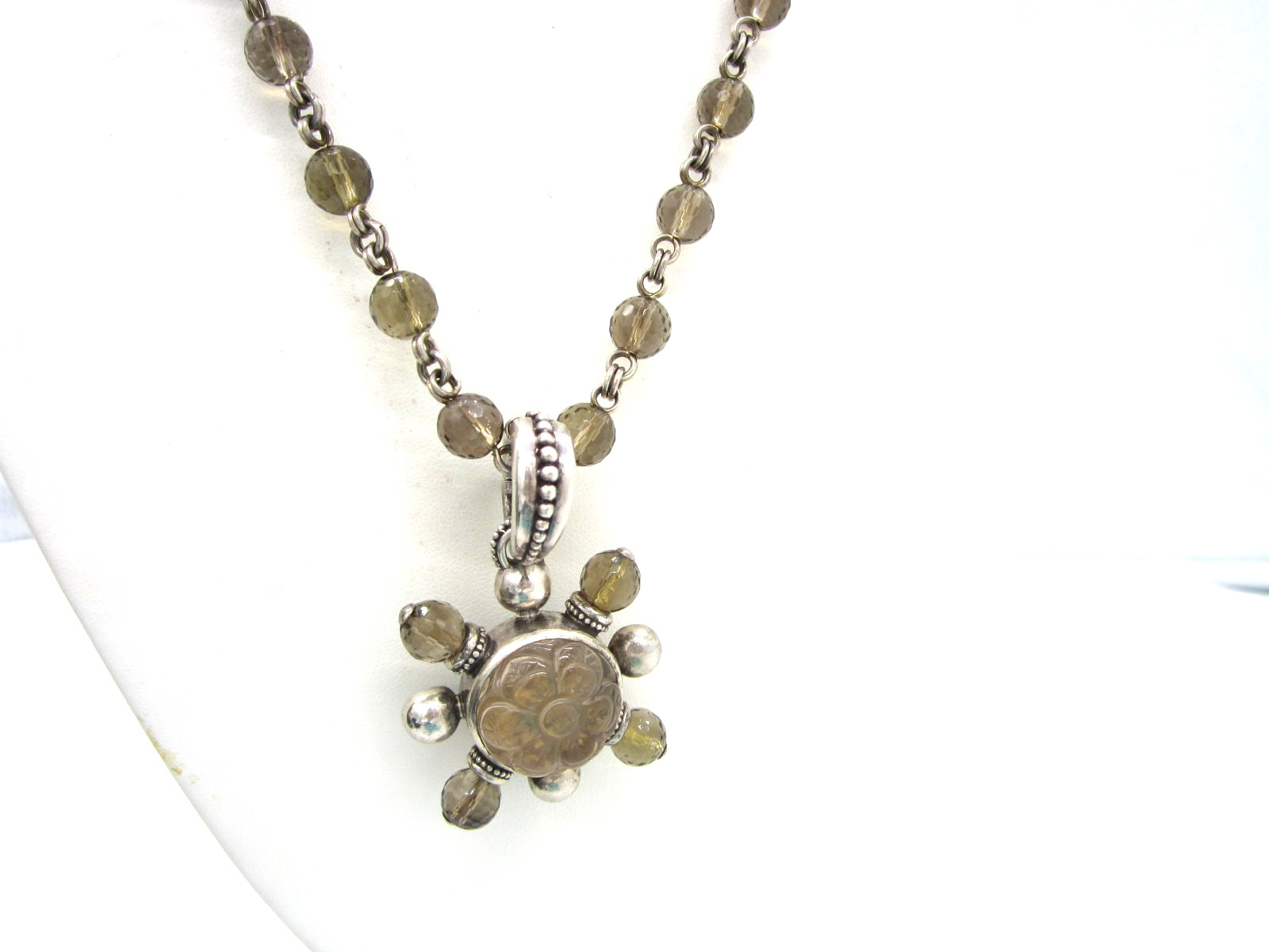 Stephen Dweck Sterling Silver Rock Crystal Quartz 64 Gram Enhancer Drop Necklace