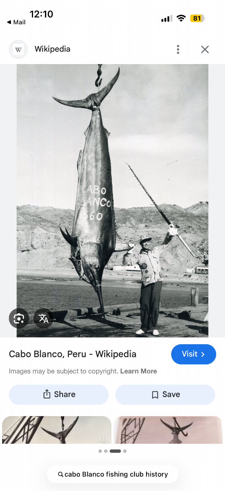 Cabo Blanco Fishing Club Membership medallion sterling silver pin