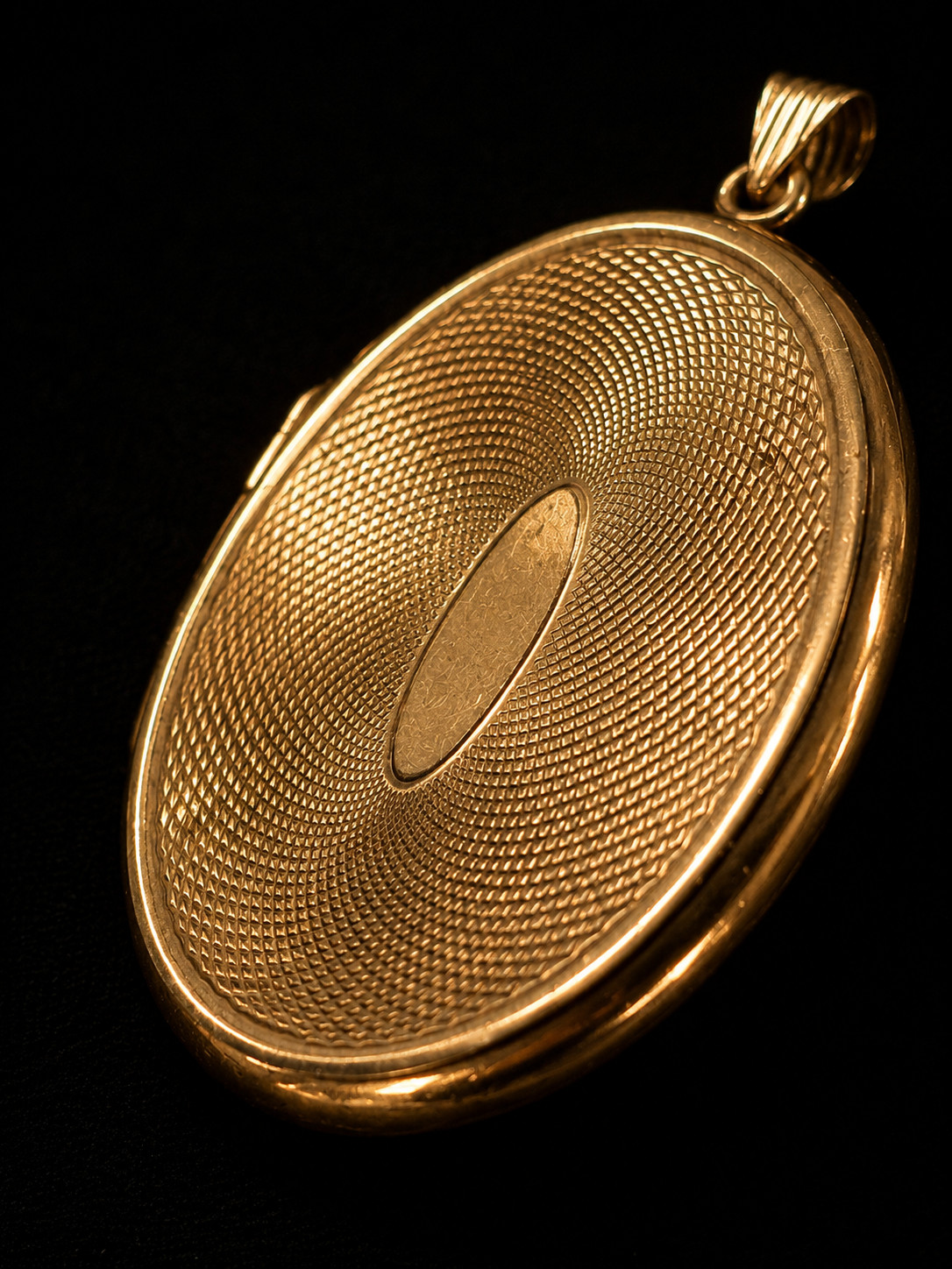 Antique Victorian 14K Gold Mourning Locket Guilloche Pearl Estate Pendant Rare