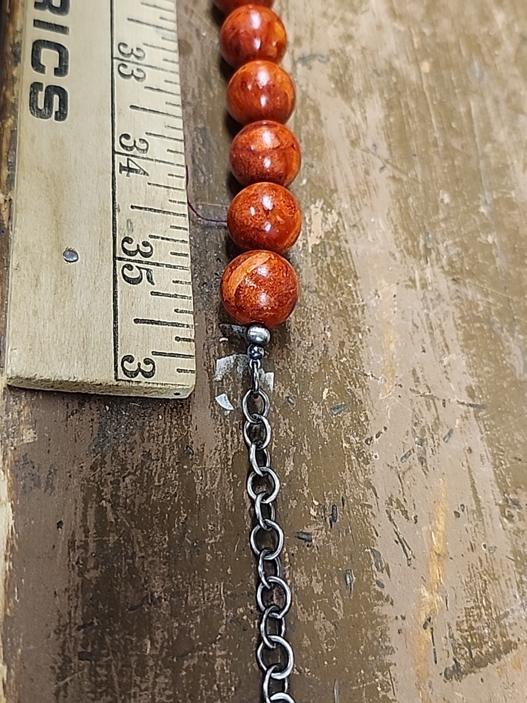 Vintage Apple Sponge Coral Necklace 925 Sterling Silver Clasp 210 Grams