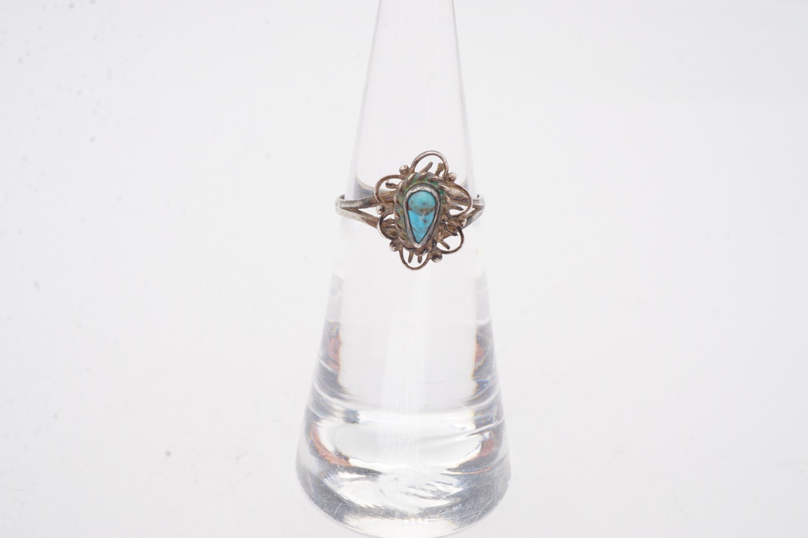 Vintage Sterling Silver 925 Turquoise Ring Size 4.25