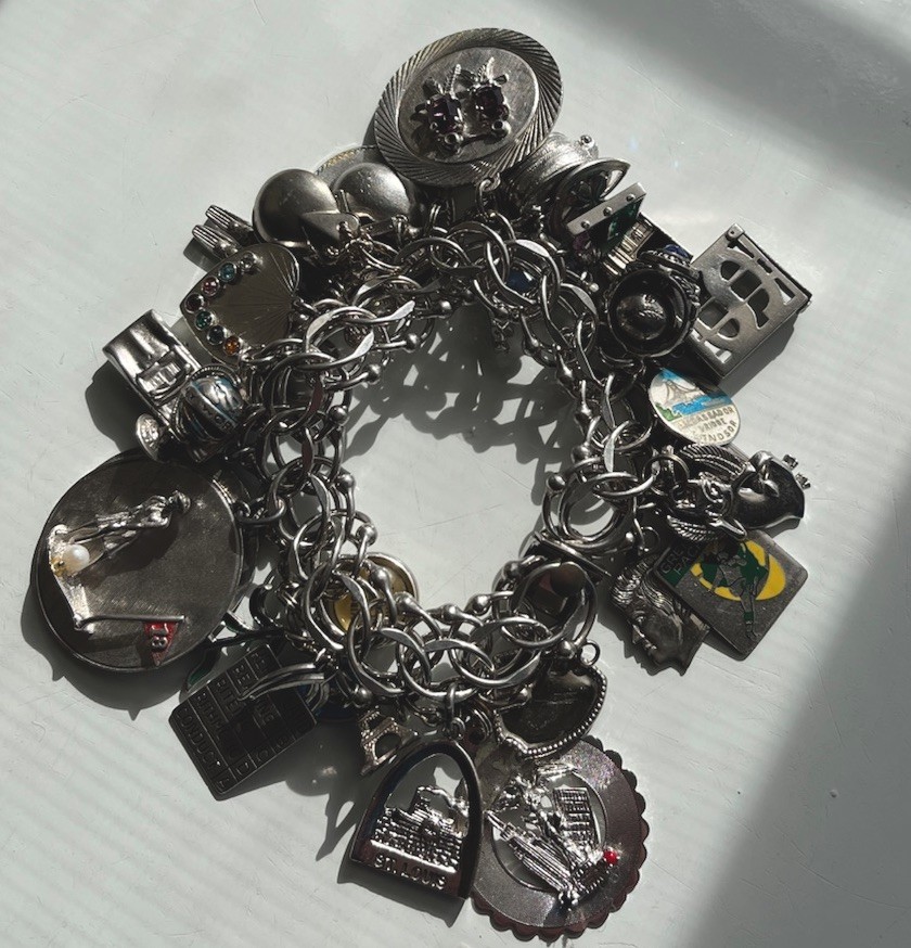 Vintage Original Sterling Silver Charm Bracelet – 37 Charms, 150 Grams