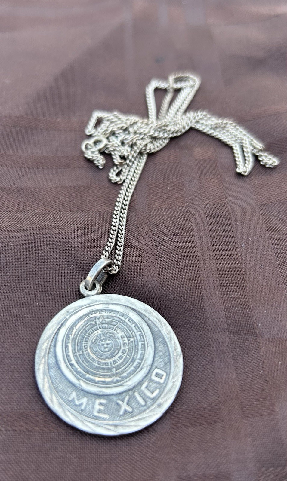 Vintage Mexican Sterling Silver Pendant Necklace .925 Stamped Joy-mex