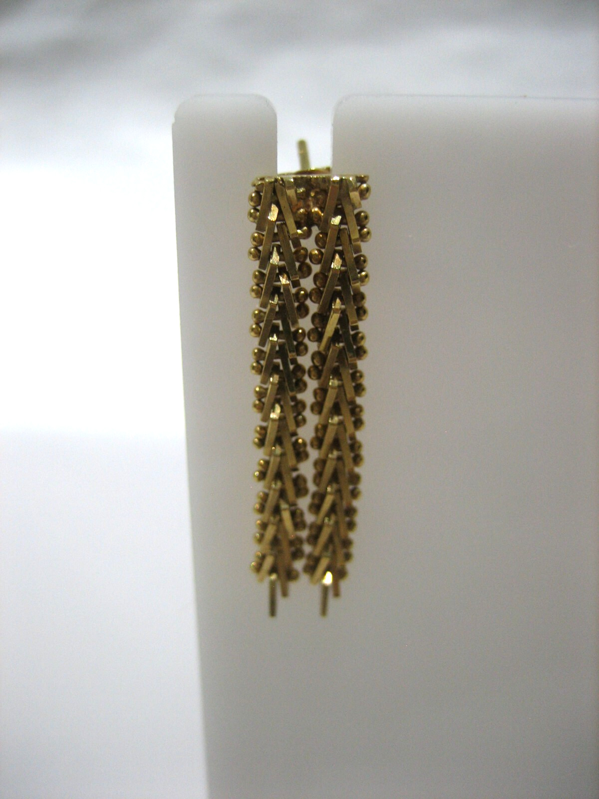 VINTAGE 18K YELLOW GOLD RICCIO CHAIN DANGLE TASSEL EARRINGS 6.4 GRAMS