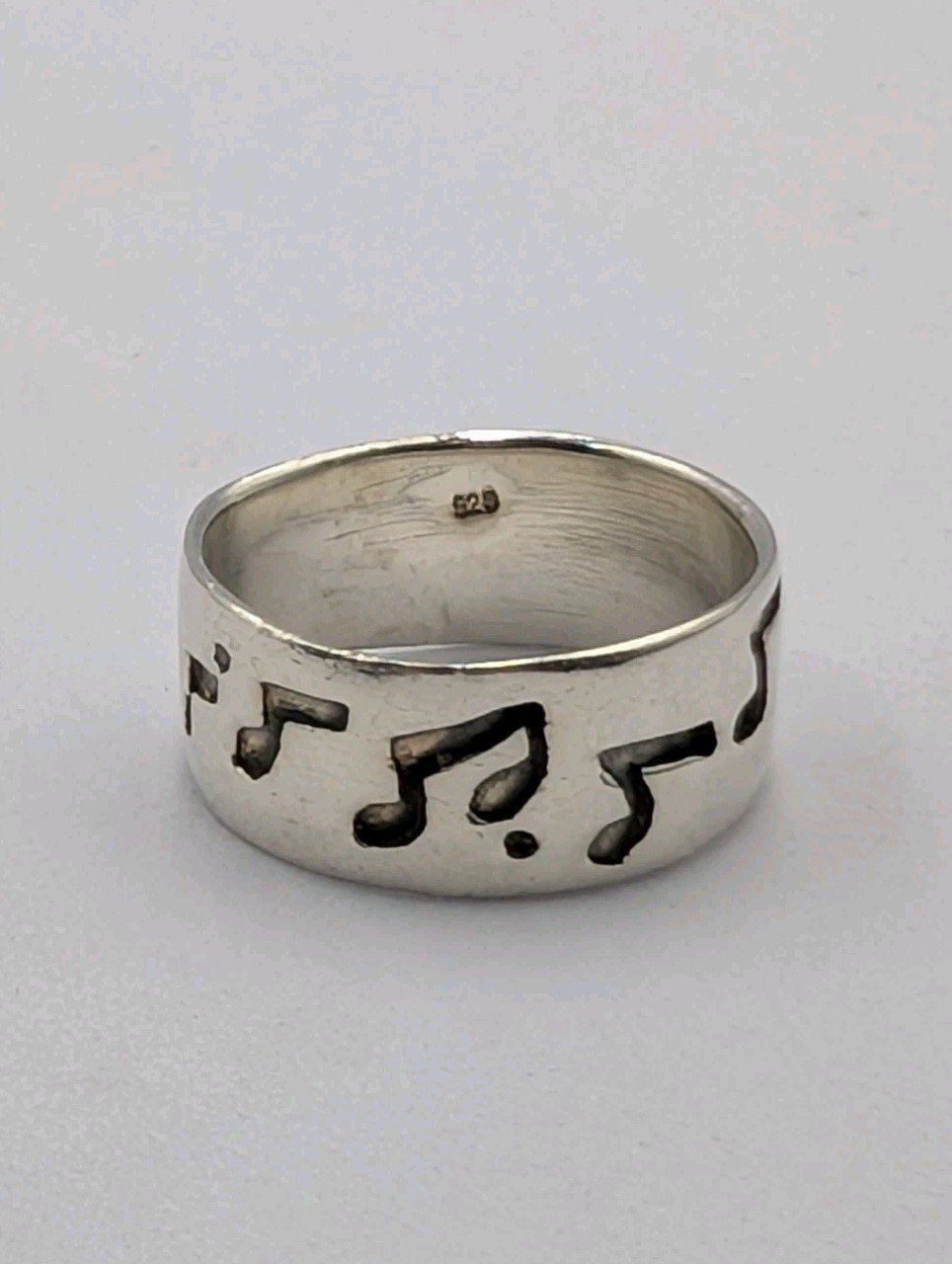 Vtg Sterling Silver Cut Out Musical Notes Musician Unisex Band 925 Ring – Sz 7.5