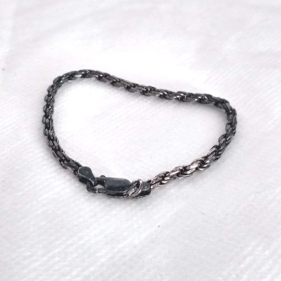 Vintage Italy 925 Sterling Silver Spiga Wheat Chain Bracelet Signed UX 7″