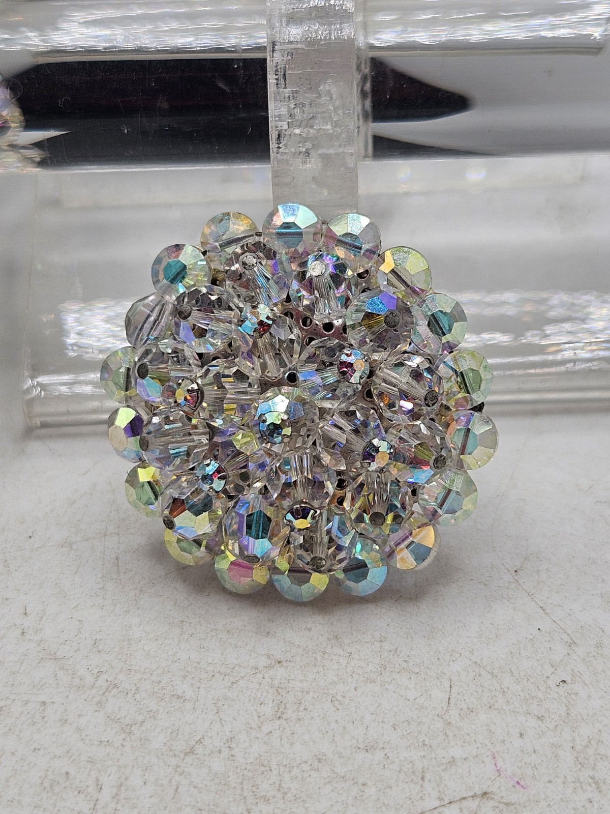 Vintage Austrian Crystal Necklace, Earrings, Bracelet, And Brooch Set.