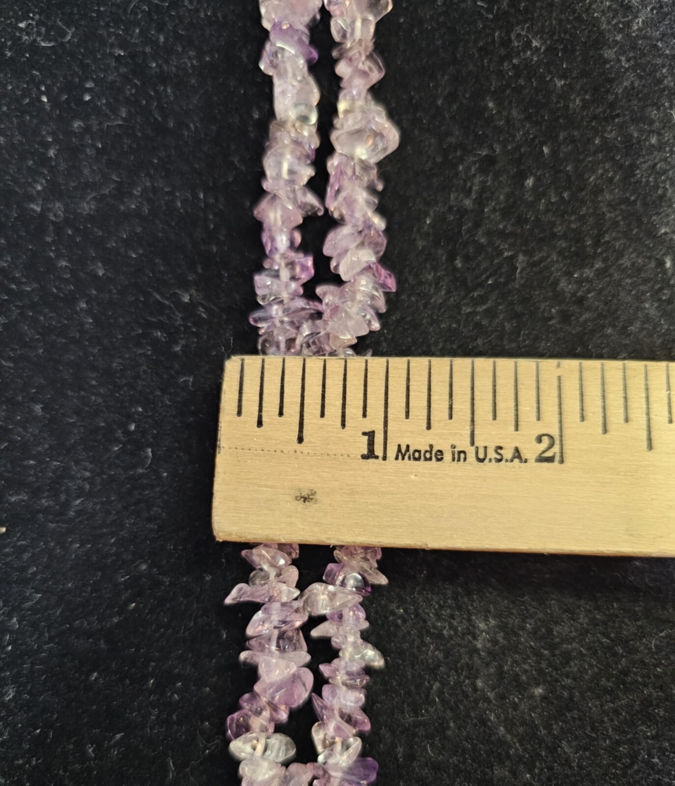 vtg Choker Necklace Amethyst Nugget 16.5in- S88