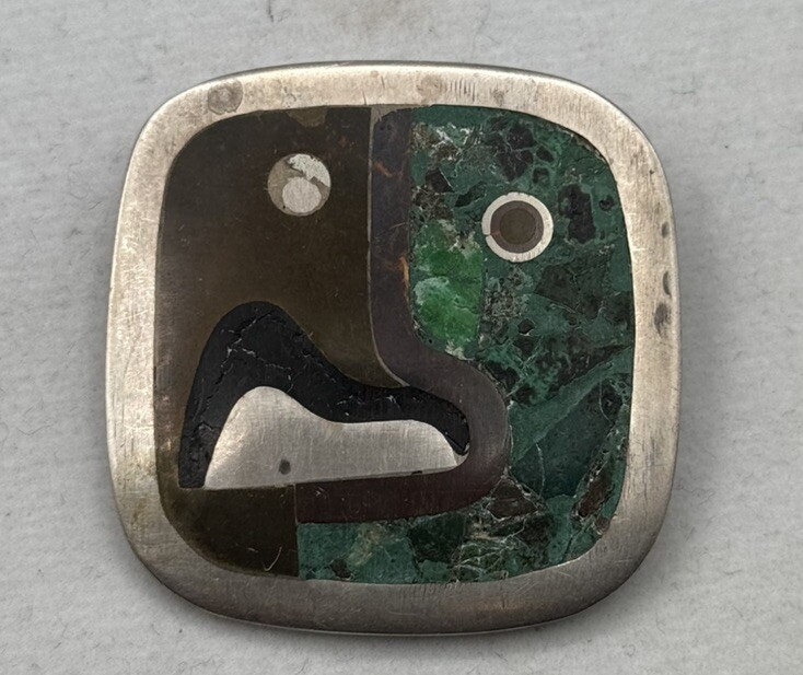 Vintage Rufino Tamayo for Los Castillo Mixed Metal Modernist Brooch SS635