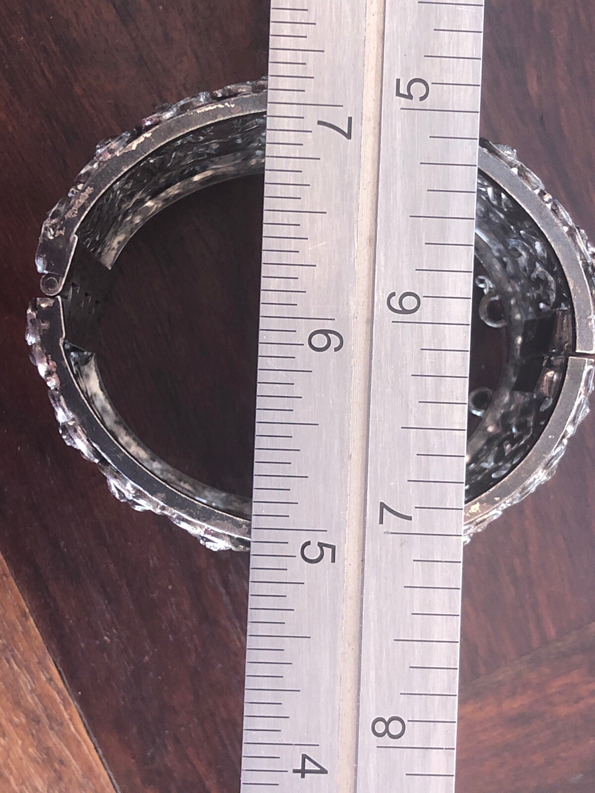 Amazing 1930s 1940s 1950s vintage thick Bartek hinged bangle bracelet signed