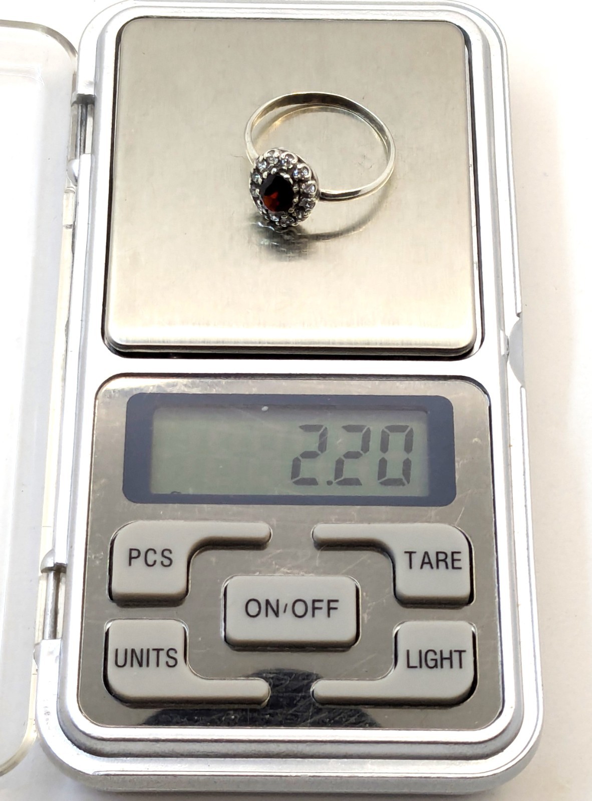 Vintage Luxury RING Silver 925 with Big Bright Garnet -size: 10US (17.5mm)| #71