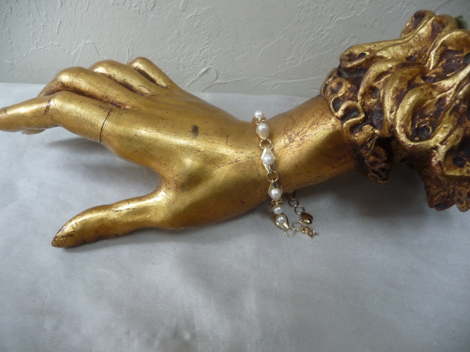BEAUTIFUL MIKIMOTO LIKE QUALITY 14K 585 CULTURED AKOYA PEARL LINK BRACELET!