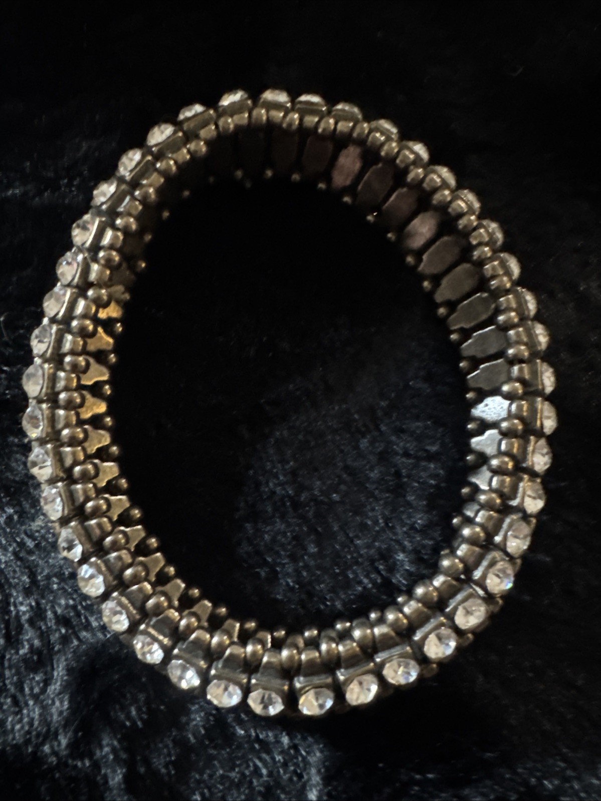 Vintage Prong Set Rhinestone Expanding Bracelet