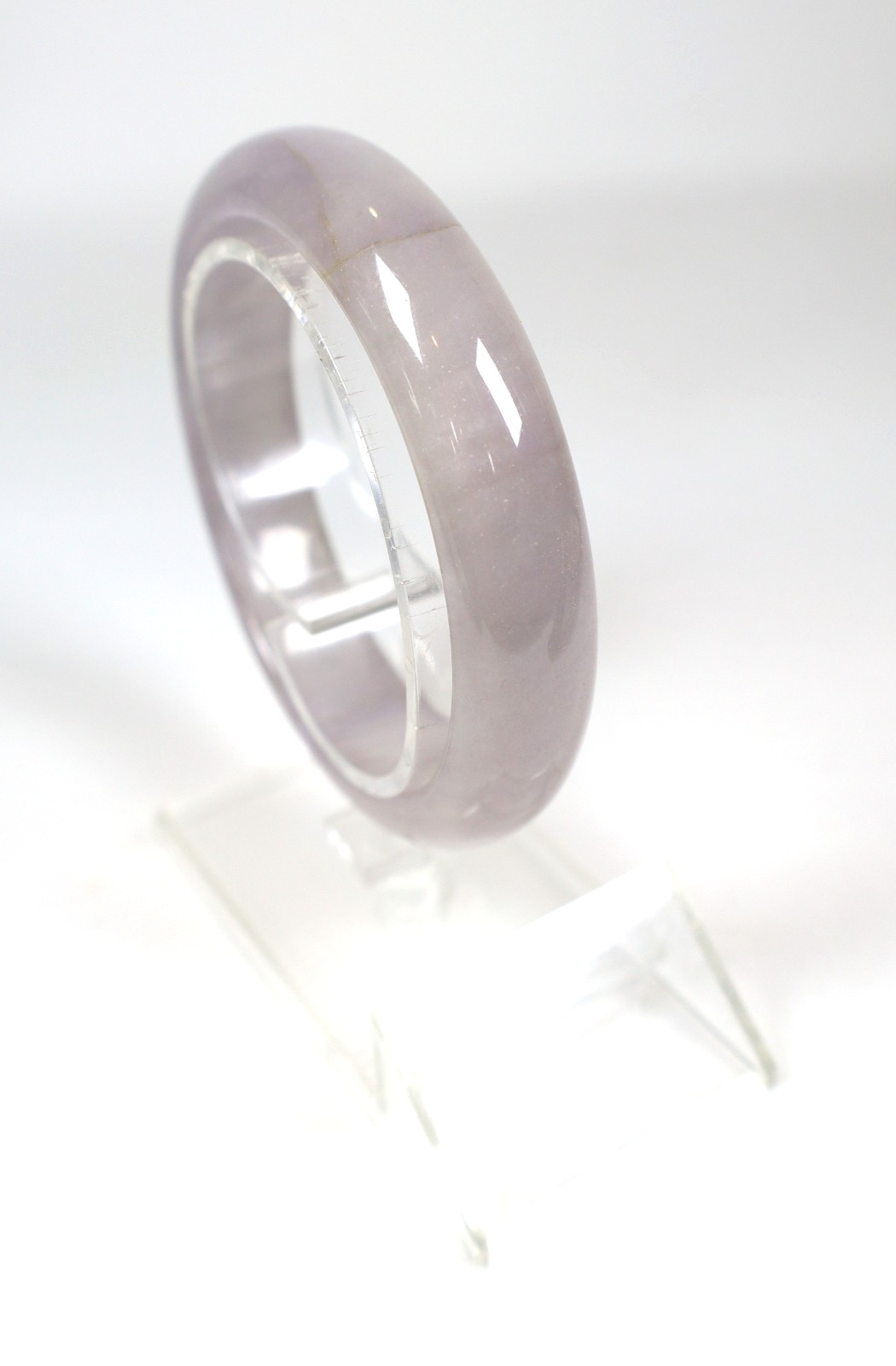 Rare Genuine Vintage Translucent Purple Lavender Jadeite Bangle 57.09mm Diameter