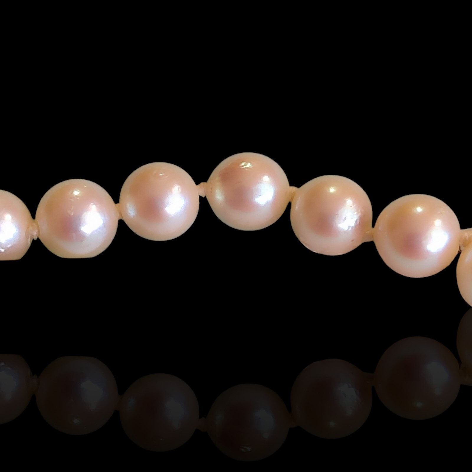 17.5 In Sterling Clasp Faux Glass Pearl Necklace Vintage Single Strand