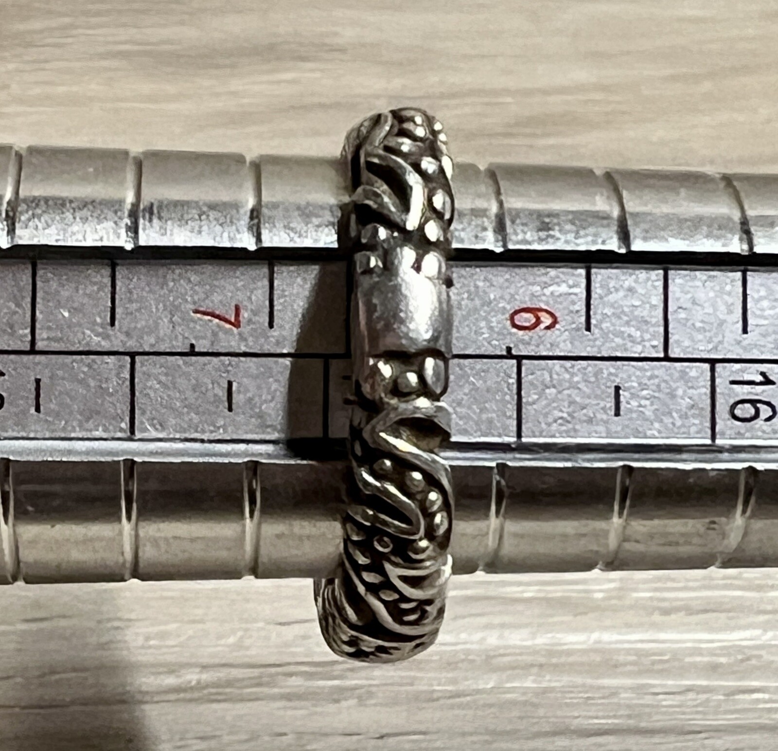 Vintage Designer Dian Malouf Sterling Silver Tall Tribal Stack Ring, Size 6.5
