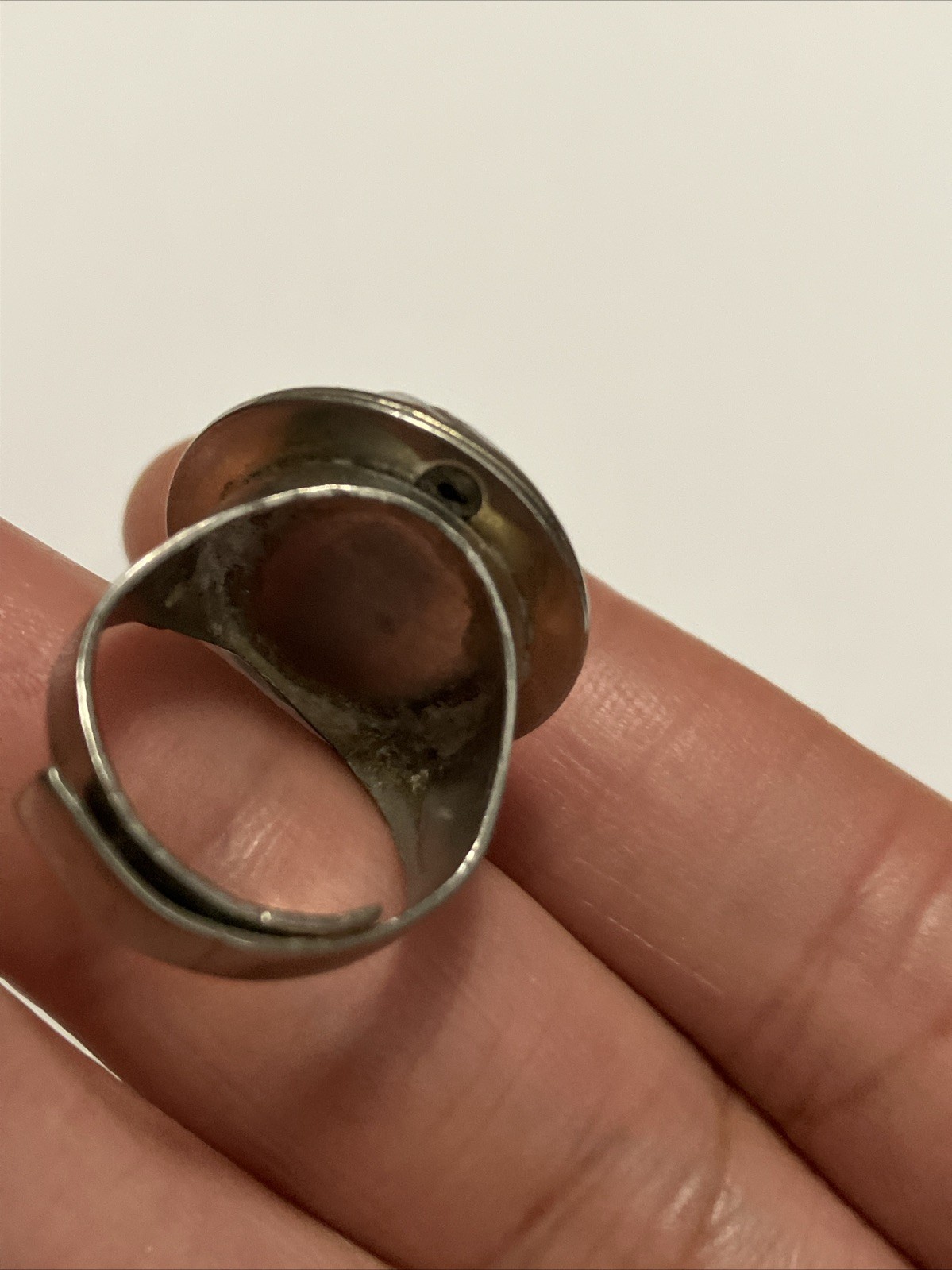 Vintage 1970s MCM Modernist Sterling S?Dome Ring Folded Wave Adjustable Band