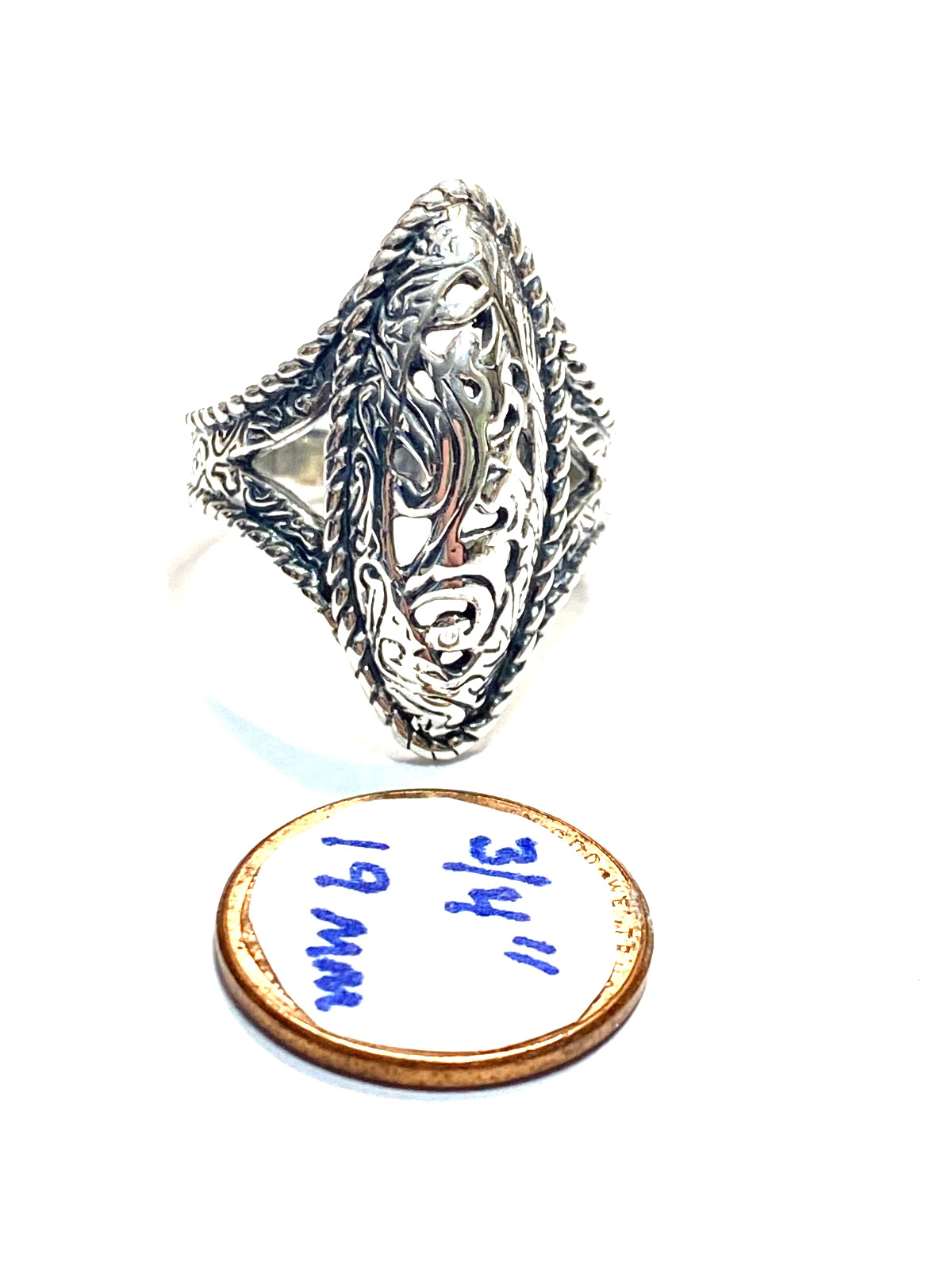 Vintage Sterling Silver Carolyn Pollack for Relios Shield Ring Size 9