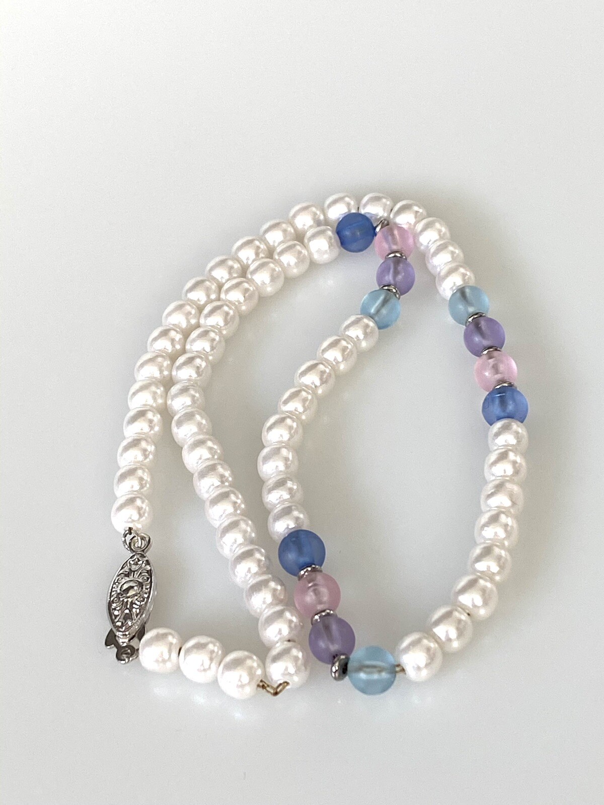 Japan Necklace Faux Pearls Fish Hook Clasp 16” Vintage Classic Elegant Jewelry