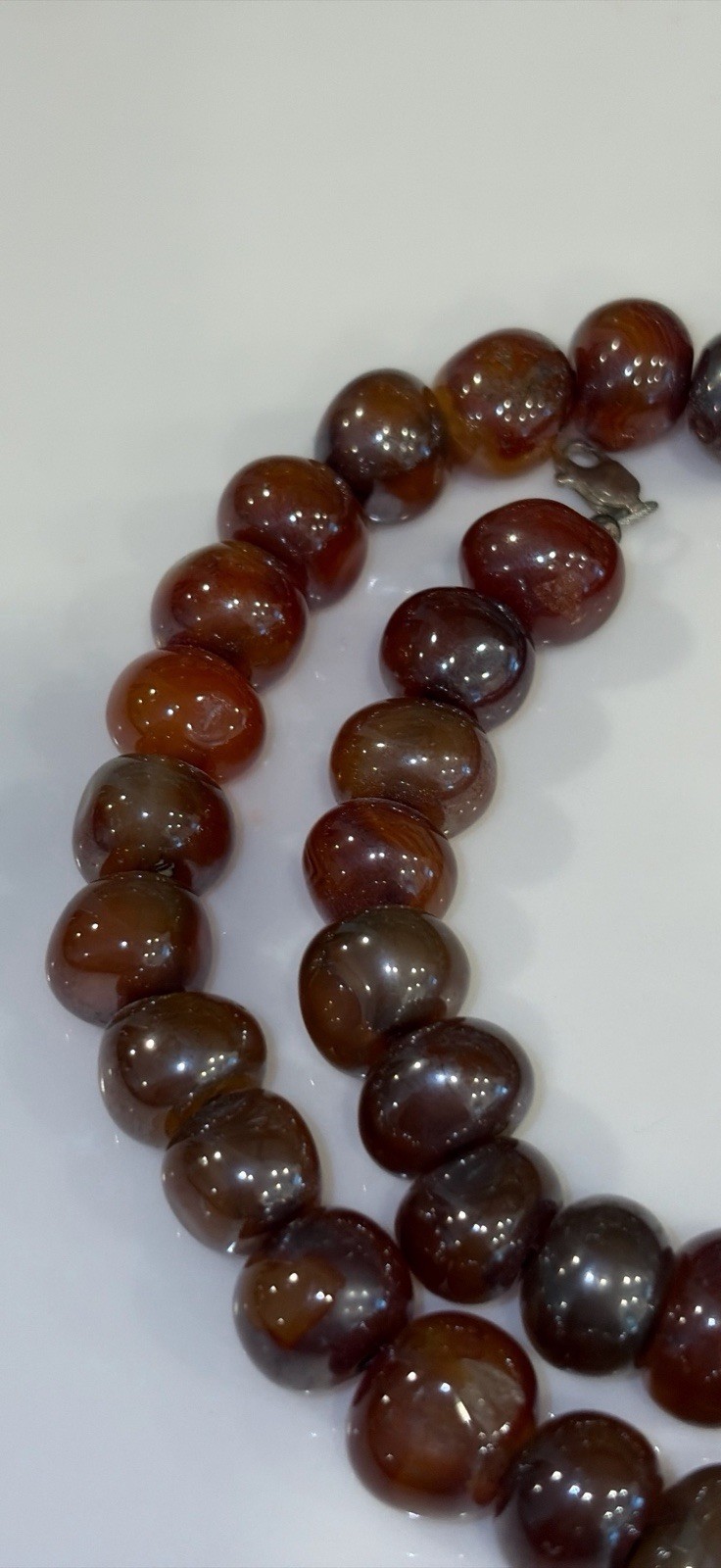 Gorgeous vintage agate necklace Rich Dark Colors OOAK Different Round Shaped