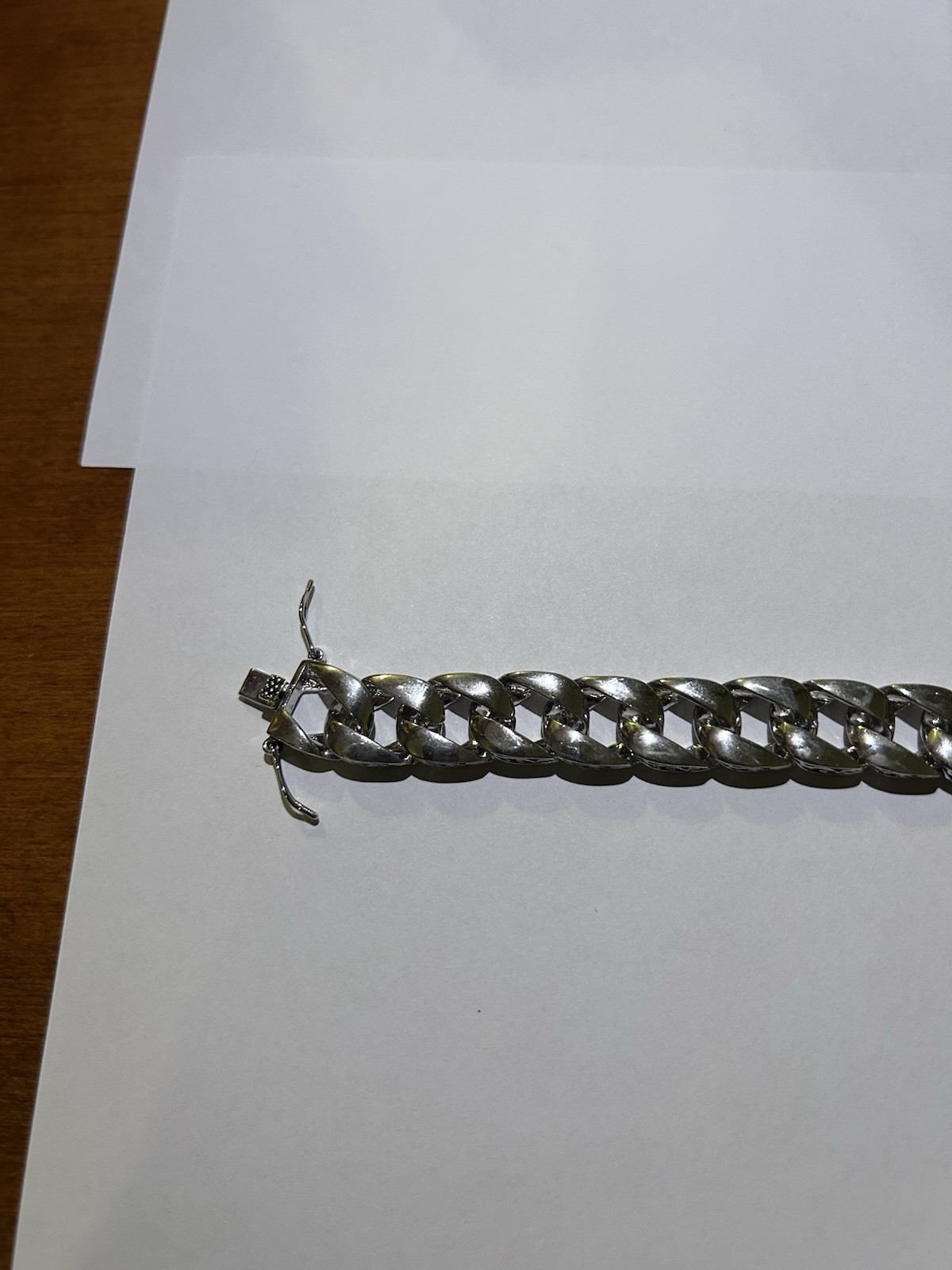 52.26G silver cuban link chain Bracelet