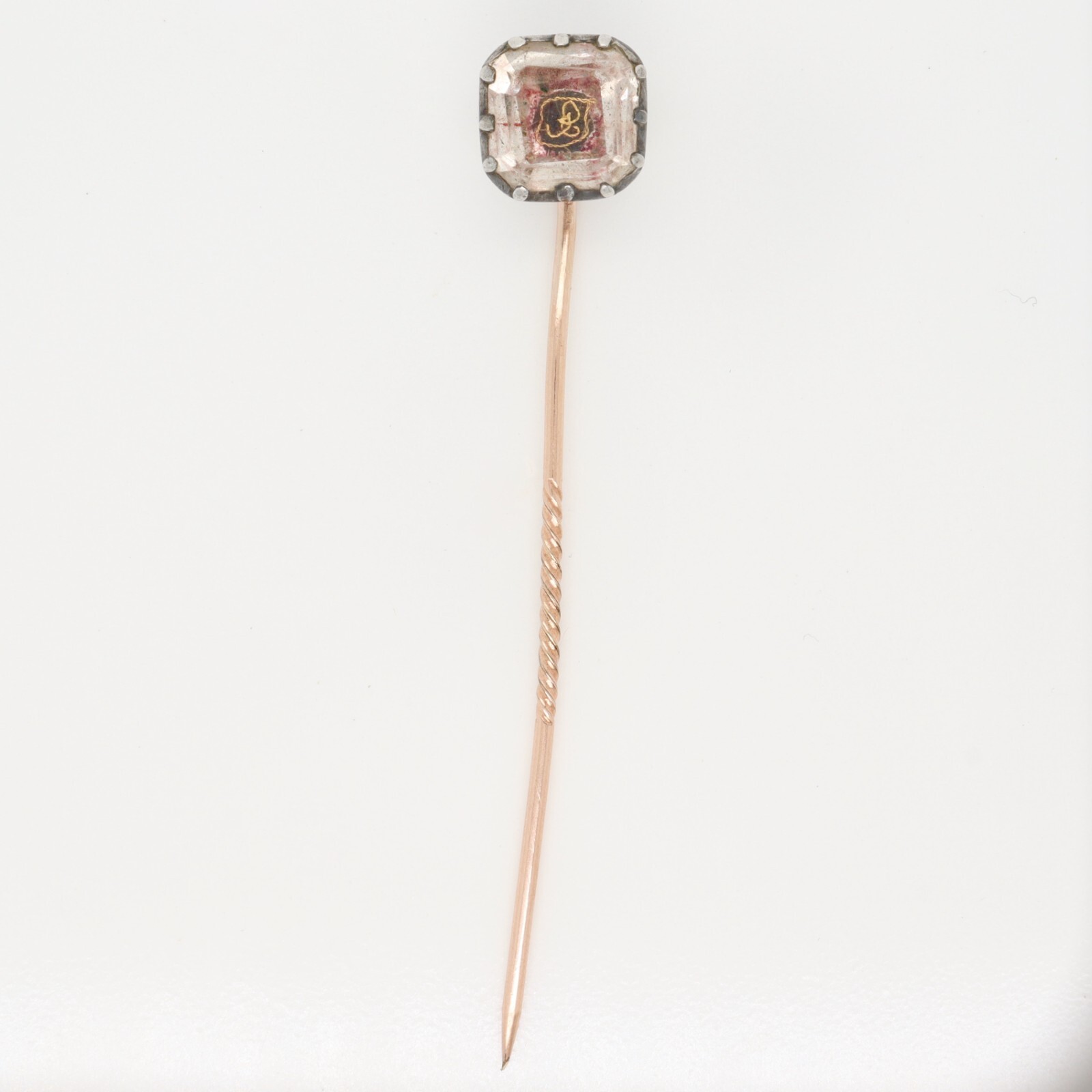 Antique 17th / 18th Century English Foiled Stuart Crystal Stick Pin