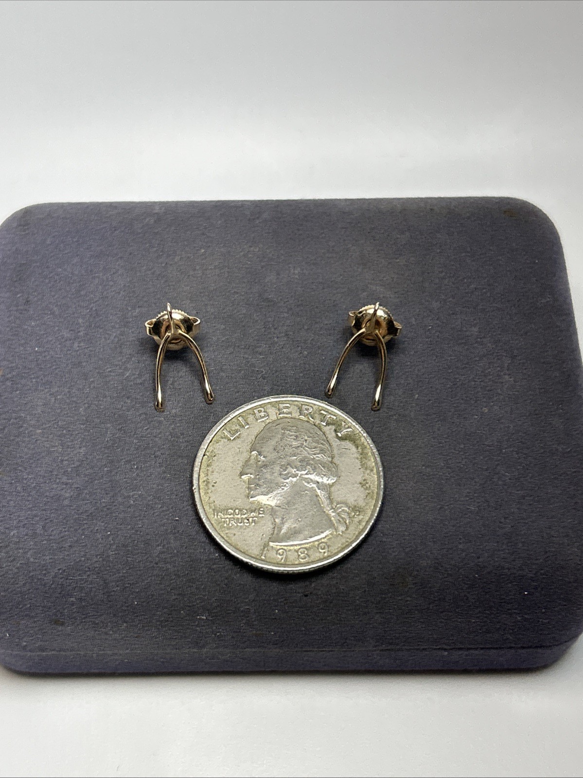 Vintage BDA Budlong Docherty Armstrong 10k Yellow Gold Wishbone Stud Earrings