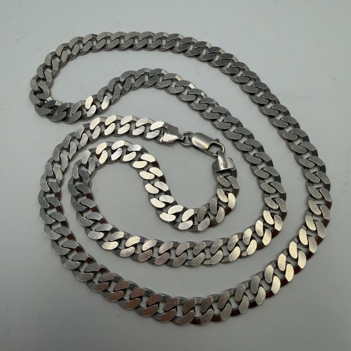 Vintage 925 Sterling Silver Men’s Curb Chain Necklace Jewelry Unisex Statement