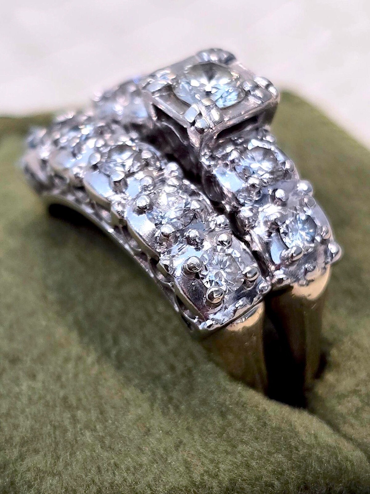 Rare Vintage “Unused” Diamond Ring Set (Approximations) about 1 ct. Size 7.5