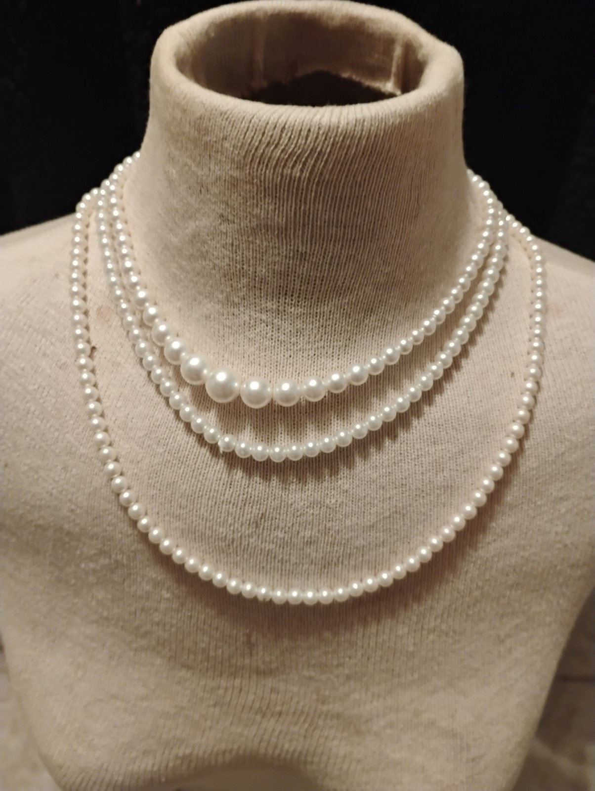 3- Single Strand Vintage Pearls Business Casual Retro Beauty