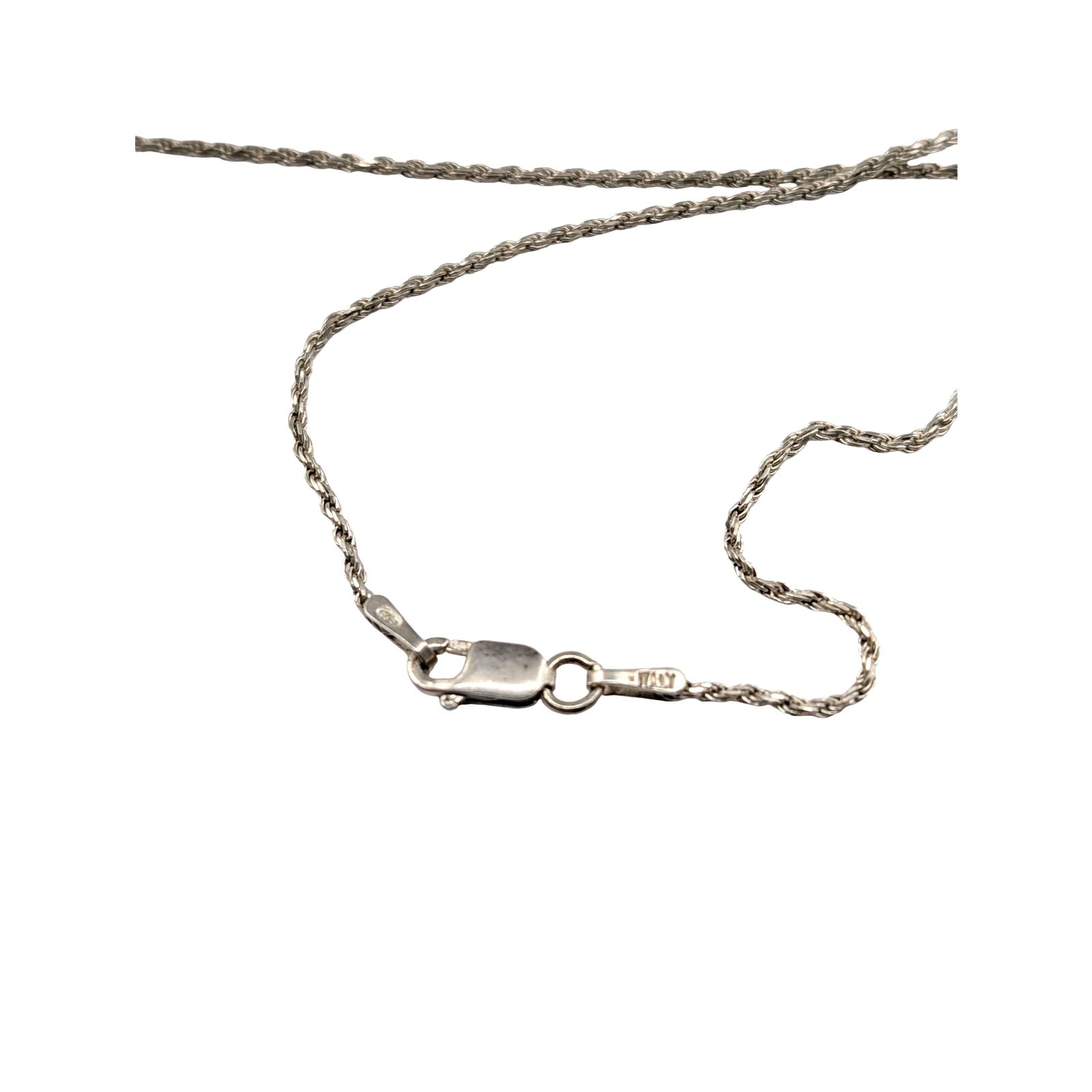 Vintage 925 Italy Sterling Silver Puff Heart Pendant Chain 20″ Necklace
