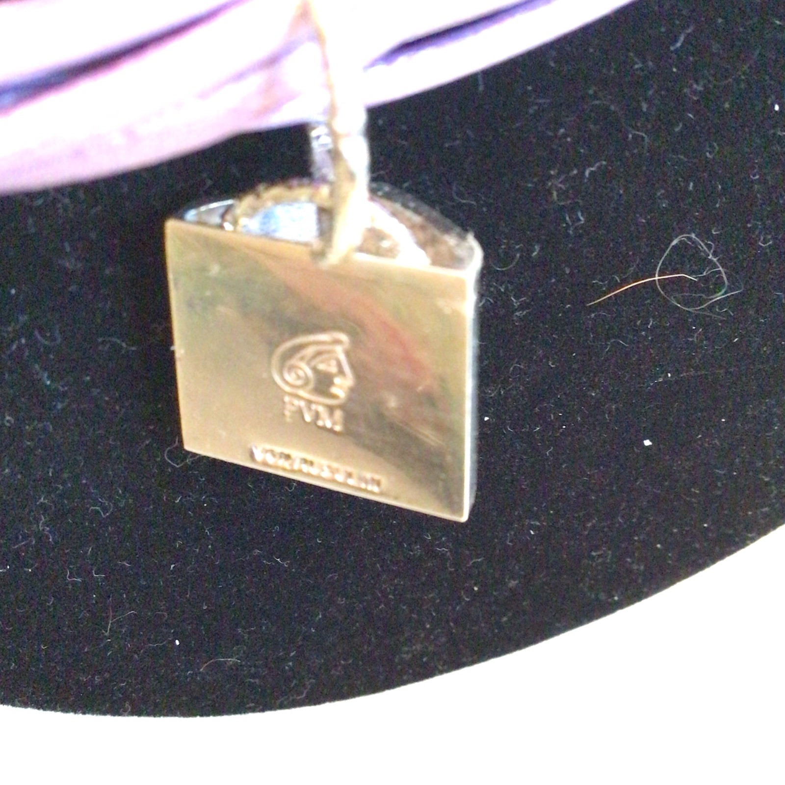 BEAUTIFUL SIGNED VON MUSULIN NECKLACE SEBBAG STERLING LAVENDER LEATHER W EXTEND