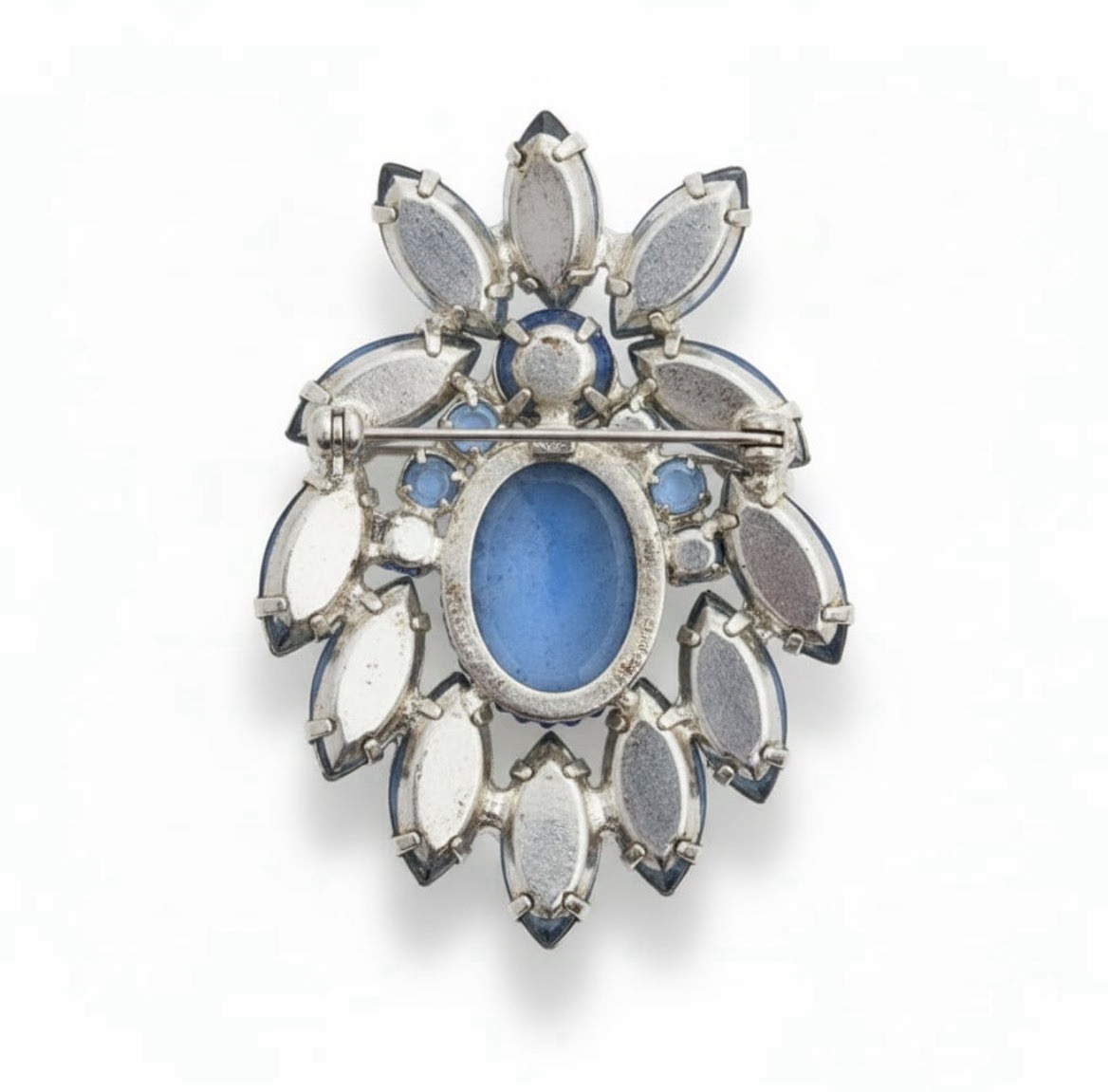 Vintage DeLizza & Elster Juliana Blue Rhinestone And Lapis Lazuli Brooch