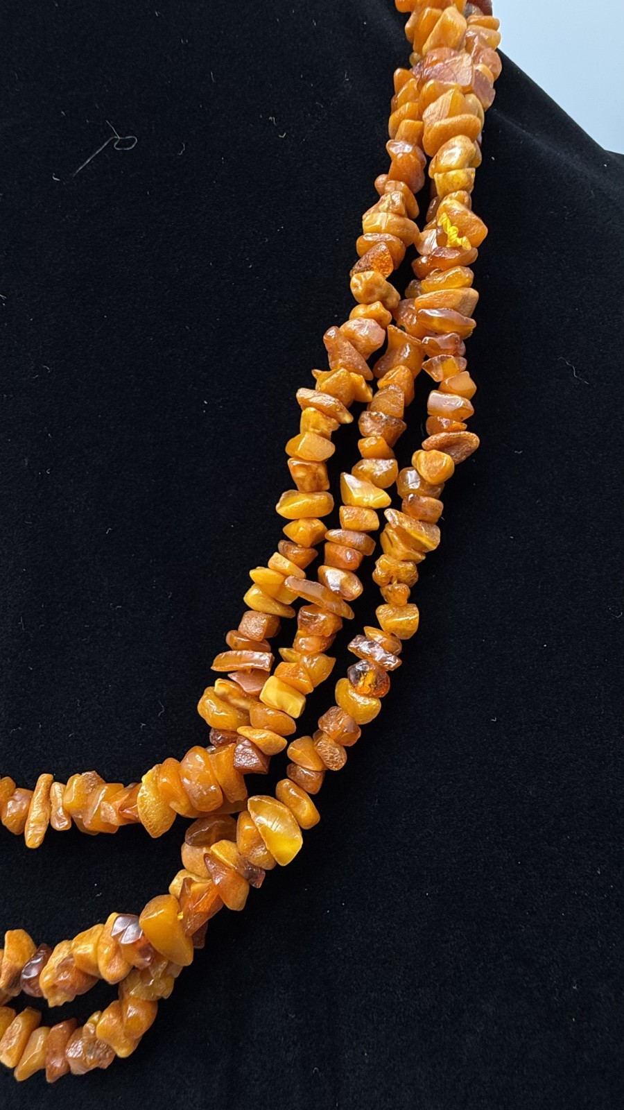 Vintage Amber Necklace Long 182cm Multi Strand Wrap Baltic Style Chips 52.3g