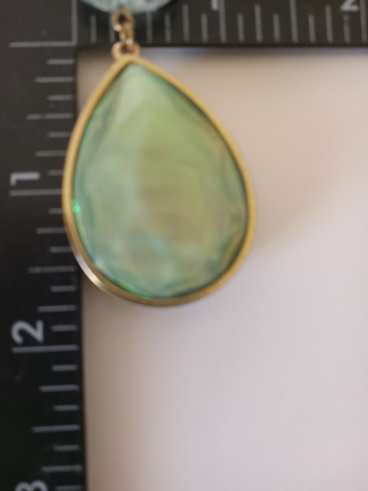 Vintage Gold Tone Blue green Faux Lucite 1,87 oz