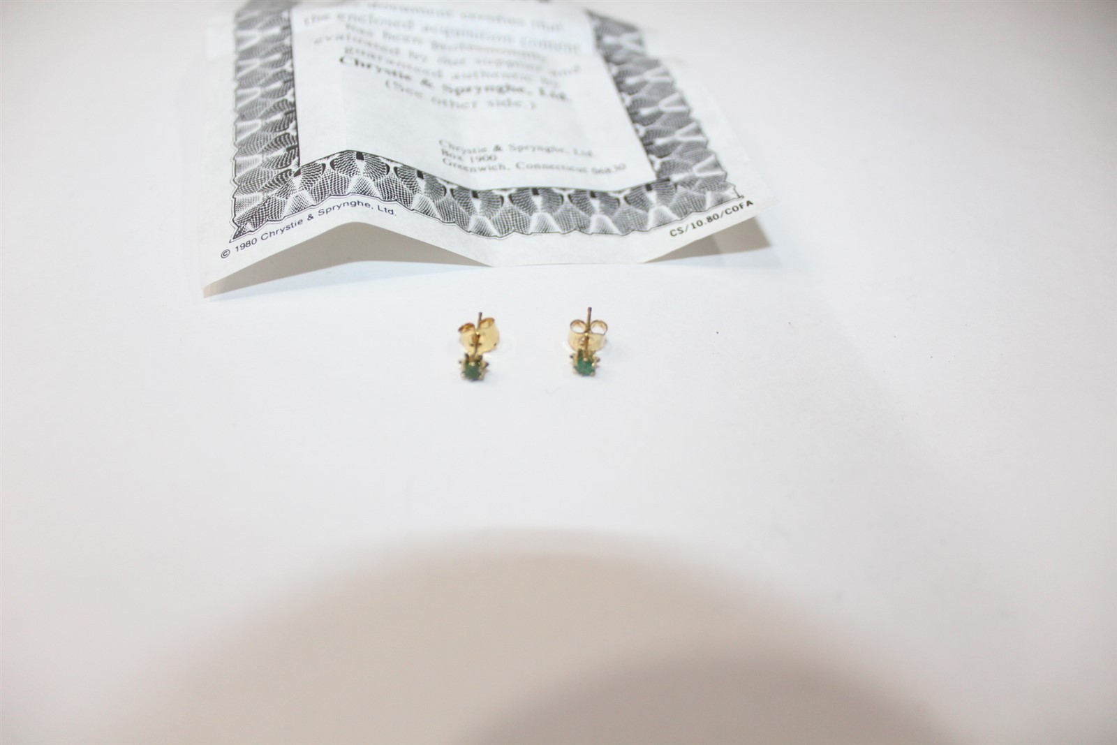 Emerald Earrings 1/4 Carat Each Vintage Retro Style