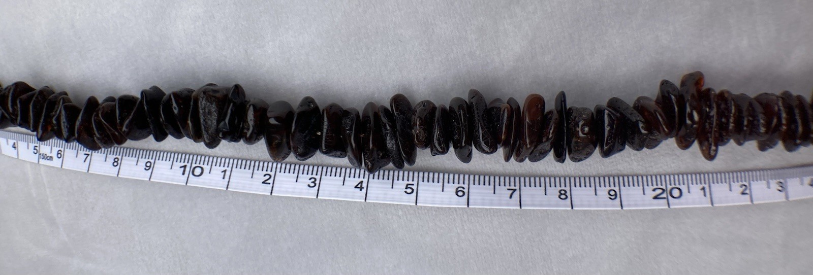 Natural Dark Amber Necklace 45 cm, 33 g, Solid Amber